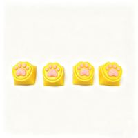 Capuchons de touches PBT colorés compatibles PC, capuchons de touches transparents en ABS, porte-clés anti-stress en silicone en forme de patte de chat