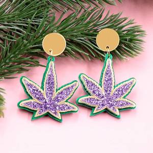 XCXER2574 XIAOYAN Colección Carnaval, Pendientes de Mujer con Diseño de Hoja de Arce, Corte Láser, Lindos y Modernos - Product Image 3