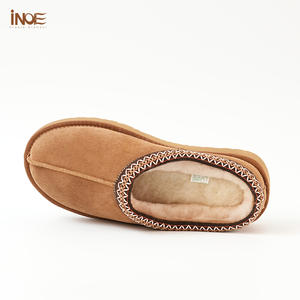 Bottes <span class=keywords><strong>de</strong></span> neige d'hiver décontractées pour hommes Double face en <span class=keywords><strong>peau</strong></span> <span class=keywords><strong>de</strong></span> <span class=keywords><strong>mouton</strong></span> en cuir <span class=keywords><strong>de</strong></span> <span class=keywords><strong>mouton</strong></span> laine doublée <span class=keywords><strong>de</strong></span> fourrure douce imperméable thermique chaussures chaudes ethniques - Product Image 6