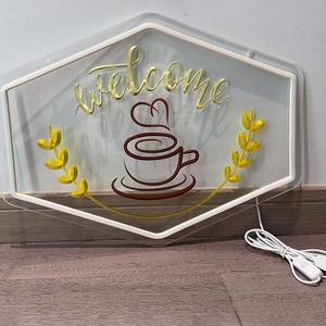 HS merci in movimento rapido 5v piccola luce LED al <span class=keywords><strong>Neon</strong></span> flessibile interfaccia USB benvenuto corpo <span class=keywords><strong>lampada</strong></span> in acrilico - Product Image 2