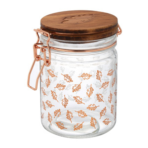 Nhà Bếp Tùy Chỉnh Glass Dây Vàng Cliptop Container Nut Thực Phẩm Lưu Trữ Kín Seal Khóa Nắp <span class=keywords><strong>Jar</strong></span> Với Gỗ Kẹp Nắp - Product Image 2