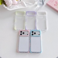 Coque de téléphone antichoc transparente en TPU couleur bonbon tendance avec bordure pour iPhone 17 Pro, compatible iPhone 17 16 15 14 13