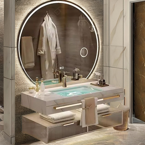 Hiện đại hot-bán nhà máy bán buôn vanities phòng tắm giá cả hợp lý hiện đại ván ép hạt đồ nội thất phòng tắm cao - Product Image 3