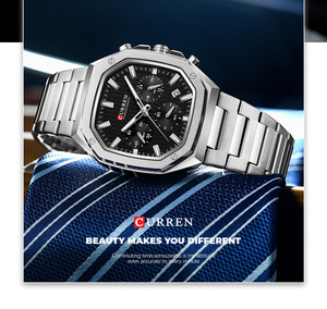 Reloj de Lujo Dorado 8459 con Cuarzo, Diseño Cuadrado, Acero Inoxidable, Estilo Moneda, Simple, Resistente al Agua, para Hombre - Product Image 2