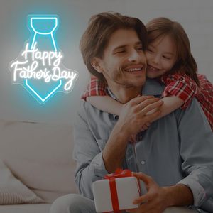 Happy Fathers Day Letreros Neon LED indoor hanging ambient light shop <b>sign</b> wall decoration light entrance indicator light 5V 12V - Product Image 6