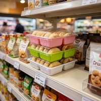 Boîtes d'emballage rectangulaires en plastique PET de qualité alimentaire jetables en gros avec couvercle personnalisables pour bonbons, biscuits et snacks