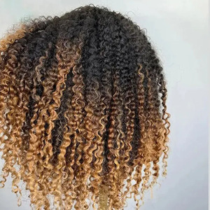 <span class=keywords><strong>Ombre</strong></span> # Perruques blondes miel 27, <span class=keywords><strong>cheveux</strong></span> humains 100% vierges alignés sur les cuticules, bouclés profondément, avec dentelle frontale pré-épilée pour femme - Product Image 4