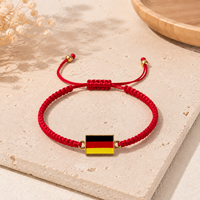 Lot de Bracelets Drapeaux Nationaux Faits Main, Réglables en Corde, Cadeau Souvenir, Bijoux en Gros