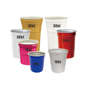 Tasses à boisson jetables écologiques en aluminium recyclable de 16 oz pour le camping, le vin et la bière lors de festivals - Product Image 3