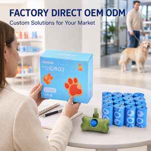 โรงงานผลิตถุงเก็บอุจจาระสุนัขแบบ OEM ODM  วัสดุ PCR รีไซเคิล PE หนาพิเศษ กันรั่ว ฉีกง่าย ขนาดและสีบรรจุภัณฑ์ตามสั่ง - Product Image 1