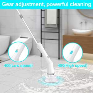 DB IAGREEA Cordless <b>Power</b> Cleaning Brush <b>Shower</b> Scrubber 6 Replaceable Sponge Brush <b>Heads</b> IPX6 Waterproof Adjustable for Floor - Product Image 4