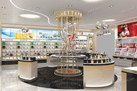 02-DYaS016 Design de magasin de cosmétiques éco-responsable et durable avec éclairage LED pour les magasins de parfums et de soins de la peau, mobilier de magasin personnalisable