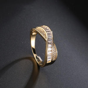 Anillo de Moda para Hombre RAKOL RP149 con Letra X, Chapado en Oro, con Cristales de Circonita, para Mujer - Product Image 2