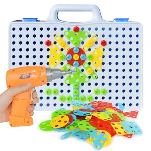 2024 puzzle creative children simulation electric drill screw assembly competition DIY building block boy toy