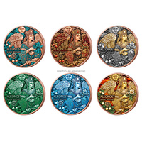 Médaille Souvenir en Cuivre Fin .999 de 1 once en Relief, Pièce Ronde Commémorative Colorée