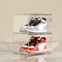 Rangement de boîtes à chaussures Boîte à chaussures personnalisée Vente en gros Transparent Devant empilable Plastique Transparent Personnalisé Acrylique Porte-chaussures