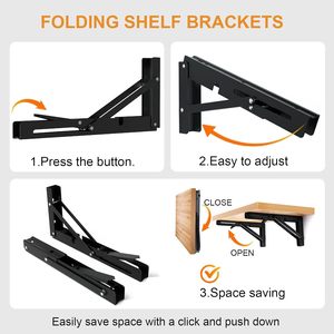 90 Degree Self Locking Folding <b>Triangle</b> <b>Bracket</b> iron Wall Mounted Space Saving For Table Leg <b>Shelf</b> Hardware - Product Image 5