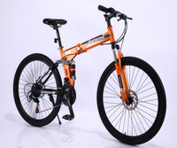 Vélo de montagne pliable pour adultes à prix avantageux, 21 vitesses, Softail, 26 pouces, cadre en acier haute teneur en carbone, frein à disque double, suspension intégrale