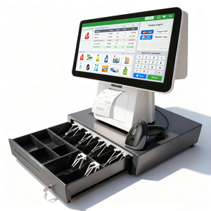 Factory Prices Offline <strong>Pos</strong> Terminal System Machine Intel I5 CPU Dual 15.6 Inch Touch Screen <strong>Pos</strong> All in One - Product Image 1