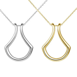 Colar com Suporte para Anel em Forma de U, Novo Design SC, Presentes de Casamento, Personalização de Fábrica, Colar com Pendente em Forma de Setor Aberto para Mulheres - Product Image 1