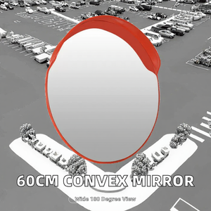 Miroir de sécurité concave/convexe noir de 60 cm en PC 180° pour garage, parking et circulation routière – Vente en gros usine - Product Image 2