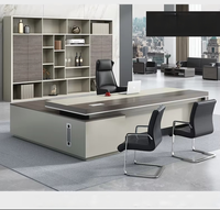 Bureau de direction moderne de haute qualité, bureau d'ordinateur en forme de L de luxe, ensemble de bureau d'ordinateur ergonomique de grande taille