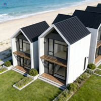 Casa Prefabricada de Madera de Dos Pisos, Moderna y de Lujo, Desmontable, Tipo Contenedor, Cabañas, Hotel, Apartamento, Villa