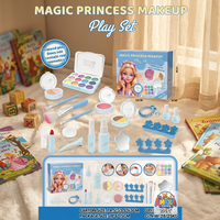 Ensemble de maquillage de princesse magique, ensemble de cosmétiques en plastique pour filles de 5 à 7 ans, coffret cadeau d'anniversaire