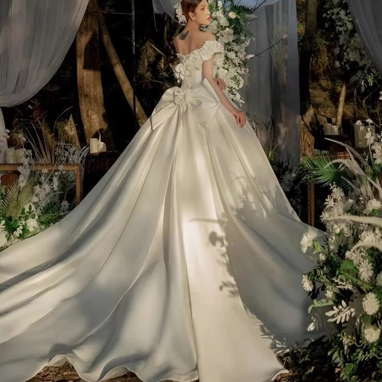 Elegant Lace Over Satin Wedding Dress - Unique & Stylish