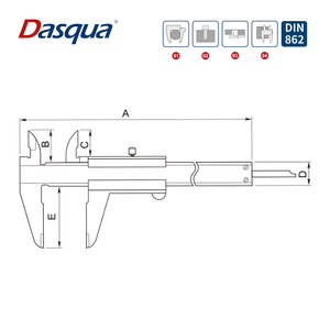 Dasqua Surfaces Of Beam Ground 0-100mm Monoblock Vernier Caliper - Product Image 2