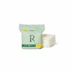 Lael-Toallas sanitarias de algodón orgánico, paquete de 7 compresas menstruales medianas - Product Image 2