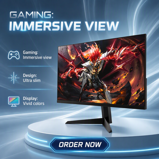 MNTW24-180 QHD 2560*1440 180Hz IPS Monitor 23.8" Frameless DP USB Wall Mount Gaming PC Monitor