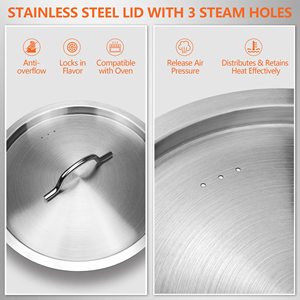 High Quality 3-ply Bottom Classic Stainless Steel Cooking <b>Pot</b> Stock <b>Pot</b> Soup <b>Pot</b> Gas & <b>Induction</b> Ready Premium Kitchen Tools - Product Image 5