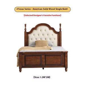 เตียงเดี่ยวสไตล์อเมริกันยาว1.2เมตรเตียงจัดเก็บไม้เนื้อแข็งยุโรปเตียงหนังสำหรับเด็กผู้ชายเด็กผู้หญิงทันสมัยสำหรับอพาร์ทเมนต์ขนาดเล็ก - Product Image 4