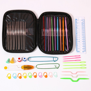 Juego de ganchos de ganchillo de óxido de aluminio portátiles personalizados bolsa de almacenamiento de agujas de ganchillo con estampado Floral estuche de agujas de ganchillo Diy - Product Image 5