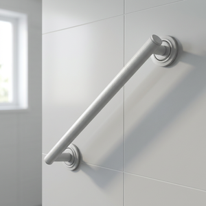 Barre de sécurité ondulée pour baignoire avec fixation par pince, pour personnes à mobilité réduite, installation sans outil et revêtement blanc, 36 pouces - Product Image 1
