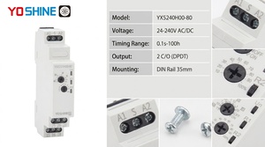 Relais temporisé de mise sous tension Yoshine miniature scellé AC/DC12-240V 10A/16A DPDT avec pause, relais à temporisation unique pour utilisation automobile - Product Image 5