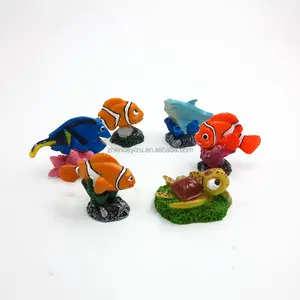 Resin Artificial Sea Animal Fish Tank Landscape Scenery for Small Fish Playground Hide House Caves