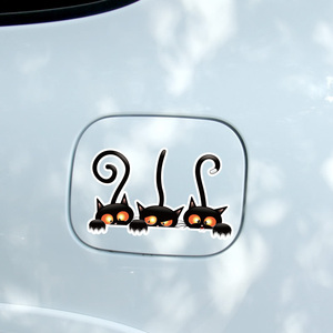 Decorazione finestrino <span class=keywords><strong>auto</strong></span> gatto nero graffiato verso il basso decalcomania Halloween animale gatto adesivo Pvc - Product Image 3
