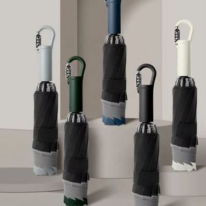 Paraguas Plegable Automático de 108 cm con Bloqueo de Contraseña 190T, Protección Solar con Pegamento Negro, Tres Pliegues, Venta al Por Mayor - Product Image 3