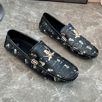 Nouveaux styles de mocassins de conduite durables, personnalisables avec logo, design tête de mort de luxe, en cuir, à enfiler, pour homme, de marque