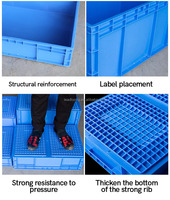 Caisse en plastique HDPP empilable, norme européenne, pour ateliers, usines, transport, boîte carrée solide, logo personnalisé, caisse en plastique EU