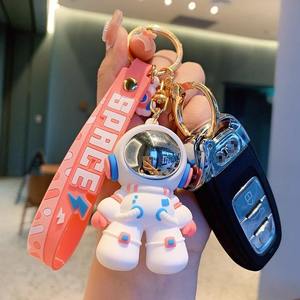 Wholesale 3D PVC Kawaii Character Car Keyring Key Chain Accessories Cartoon Cute Car Astronaut <b>Keychain</b> - Product Image 3