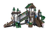 Ensemble de jeux de plein air écologique en LLDPE pour enfants, toboggan double spirale pour jardin, usage résidentiel et scolaire