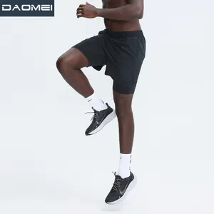 Мужские сетчатые спортивные шорты, 2 в 1, на подкладке, пустые, для бега, бега, тренажерного зала, индивидуального логотипа