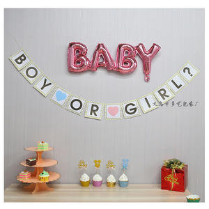 Personnalisable Vintage Or Bordure IT'S GIRL Lettre Fleur Drapeau Levant Décorations Murales Bébé Fille Garçon Fête D'anniversaire Tir - Product Image 1