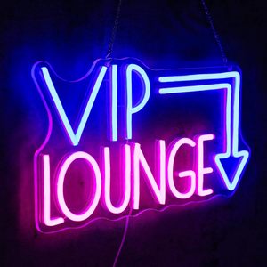 Enseignes néon LED VIP Lounge, à intensité variable, alimentées par USB, lumière d'ambiance, décoration de vitrine, lumière indicatrice de rue, personnalisables - Product Image 5