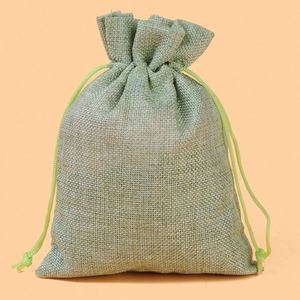 10 tailles en stock, sac en jute organique uni, sac en lin, petit sac réutilisable en chanvre avec cordon de serrage - Product Image 6
