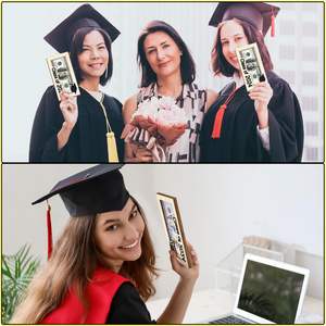 Cadeau d'argent <span class=keywords><strong>personnalisé</strong></span> Porte-monnaie en bois pour l'obtention du diplôme Portefeuille Porte-cartes de crédit avec pince à billets Cadeau de félicitations pour l'obtention du diplôme - Product Image 4
