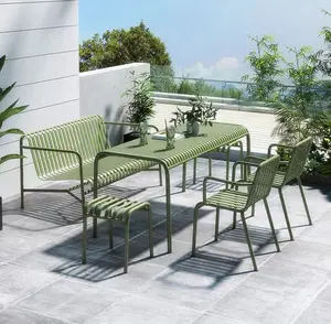 OEM factory outdoor patio metal steel aluminum table chair furniture